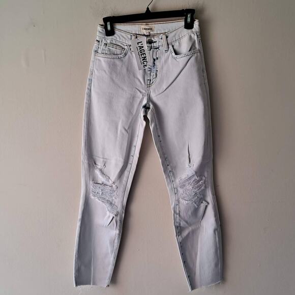 L'Agence Margot High Rise Acid Wash Distruct/Distressed Jeans - Size 25 (NWT) - Picture 5 of 10